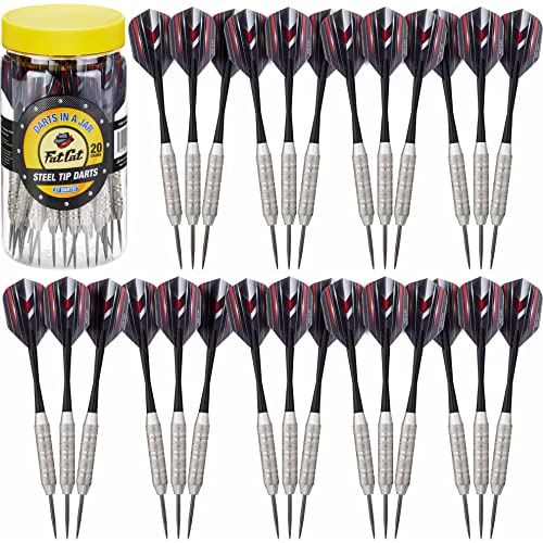 Fat Cat Steel Tip Dart Set (27-Pack), 20-Gram Darts...