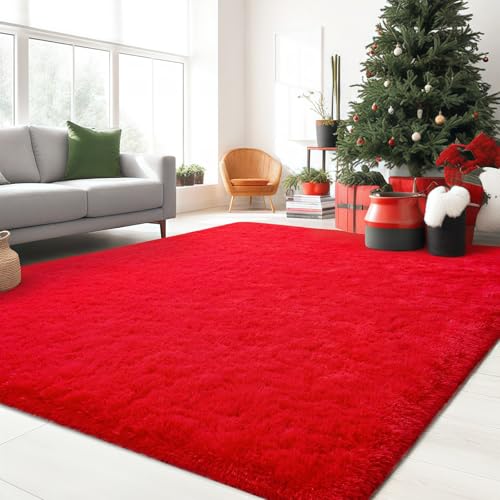 ZOETOOL Rugs for Bedroom, 4x6ft Washable Area Rugs, Fluffy Soft Shag Throw Rug, Modern Minimalist Solid Bedside Rugs, Indoor Non Slip Carpet for Living Room, Kids Room, Playroom, Home Decor
