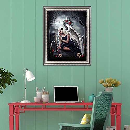 DCIDBEI 40 x 50 cm Diamond Painting teschio magico pittura a diamante 5D per fai da te quadro tela teschio, quadrato per il tempo libero adulto diamante ideale come decorazione per la