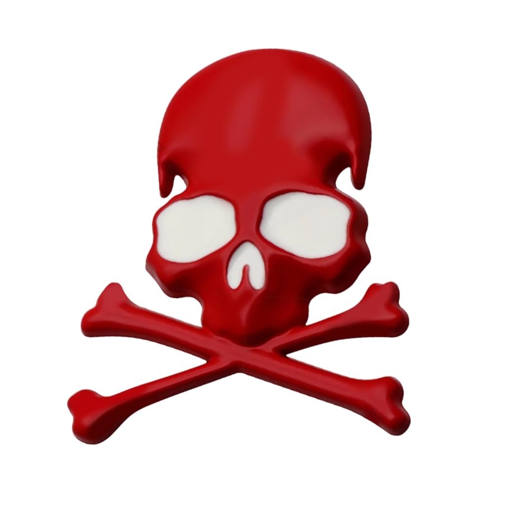 Elnwnnkc 3D Skull Metal Emblems Stickers Personalizes Skeleton Designs Skull Crossbones Metal Decals for Car &