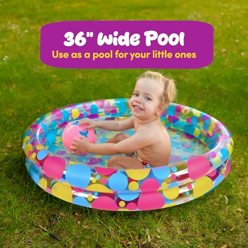 Gamie Duck Pond Matching Carnival Game for Kids, 36" x 6" Inflatable Pool & 20 Plastic Ducks with Numbers, Water Outdoor Game for Kids, Fun Memory Game for Backyard, Birthday Party Field Day Games