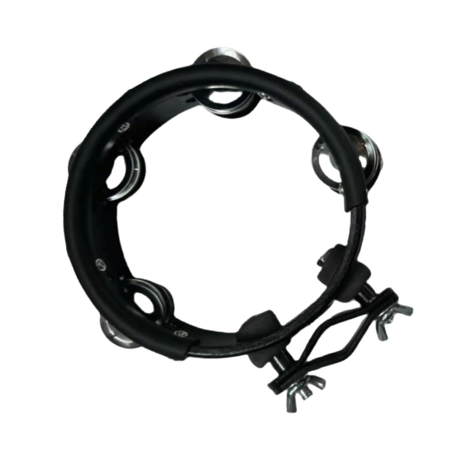 Perkusja Jingle Tamburyn Dance Compact Wedding Party Handheld Tamburyn Czarny