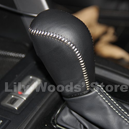 Ji Loncky Black Genuine Leather Gear Shift Knob Cover For Subaru Forester 2014-2017 / Subaru Impreza 2012-2016 /Subaru Xv Crosstrek 2013-2015 / Subaru Crosstrek 2016 2017 Automatic Accessories #TOP2