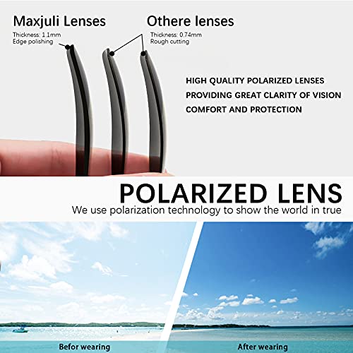 MAXJULI Polarized Sunglasses for Men and Women,UV400 Protection Sun Glasses,Ideal for Driving Cycling and Running 2 Pack2