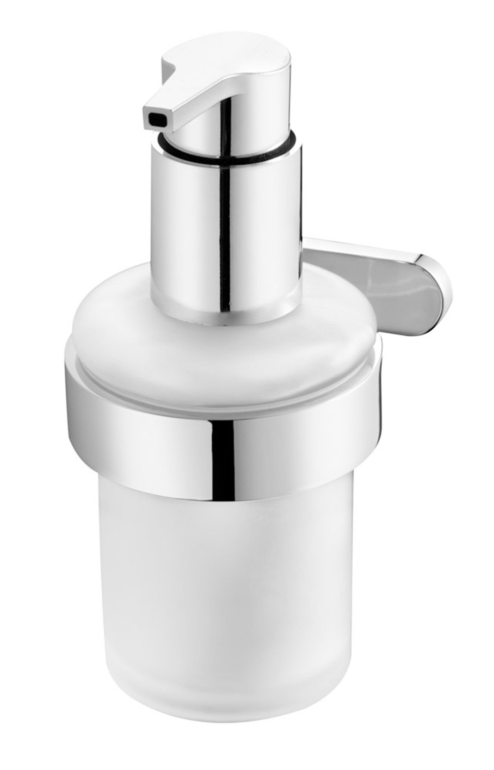 Distributeur de savon mural Bisk Natura finitions chrome et verre