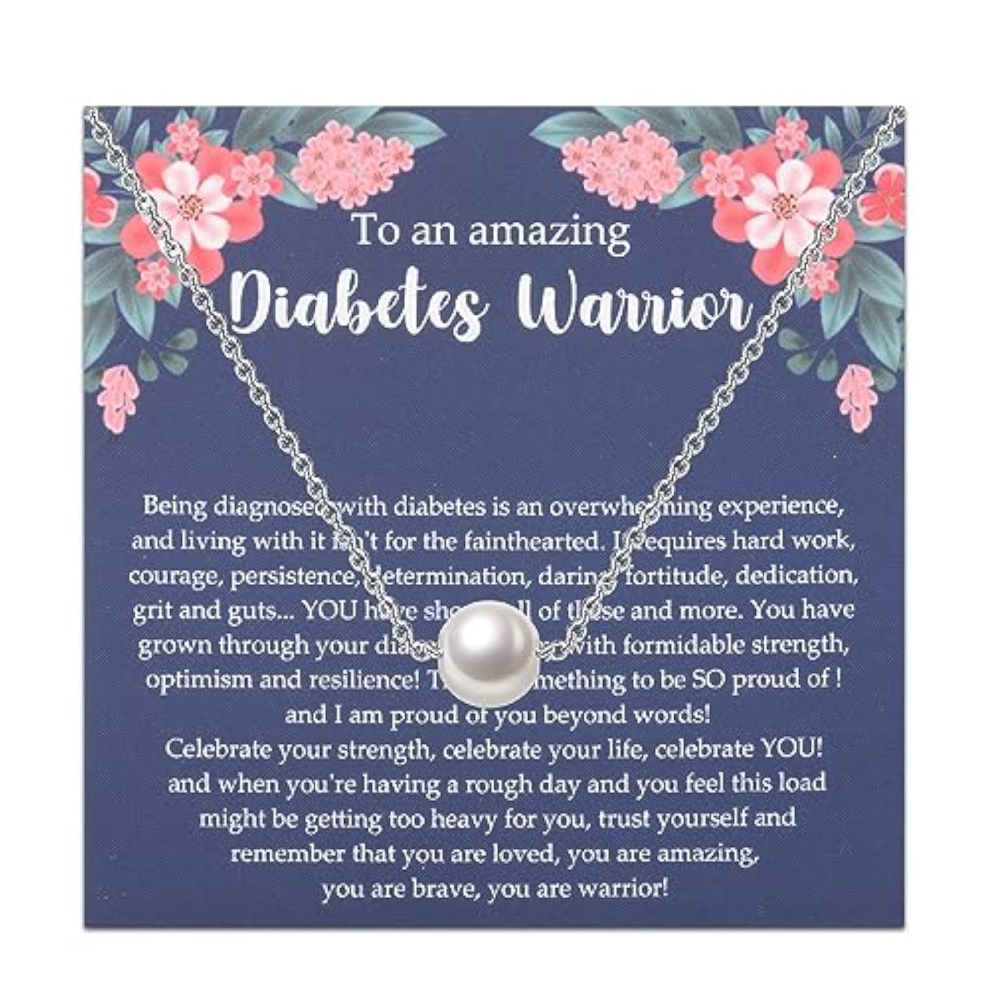 Diabetic Awareness Necklace, Type 1 & 2 Jewelry Gift