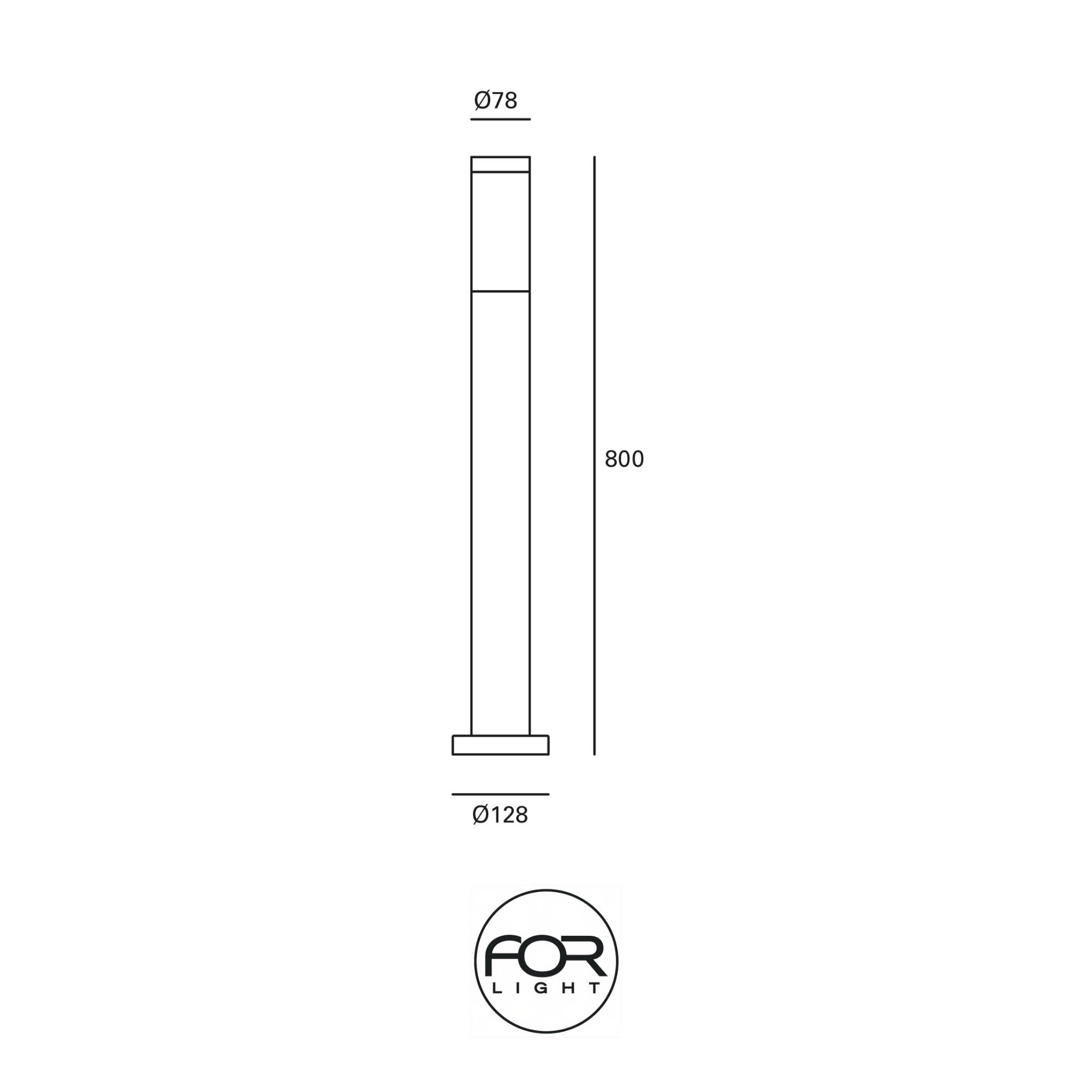 FORLIGHT Koral - Baliza Exterior de Jardín Impermeable Resistente al Agua IP55. Poste de Luz para Sendero y Camino. Lámpara Bolardo de Acero Inoxidable para Bombilla E27