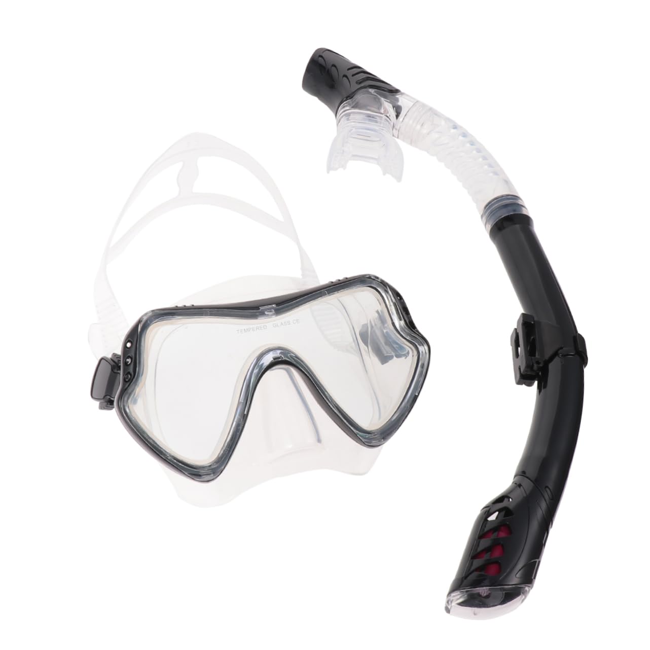 Set Maschera da Snorkeling in Silicone Nero per Uomini e Donne | Grande Capacità, Apertura Rapida, per Attività Subacquee e Snorkeling, Completo