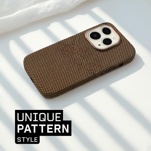 Image of AIBEX Aramid Fiber Mag-Saf Case Compatible for iPhone 16 Pro | Slim Protective Back Cover with Built-in Magnets | Wireless Charging Support | Camera Ring Stand | Shockproof with Air Guard Corners