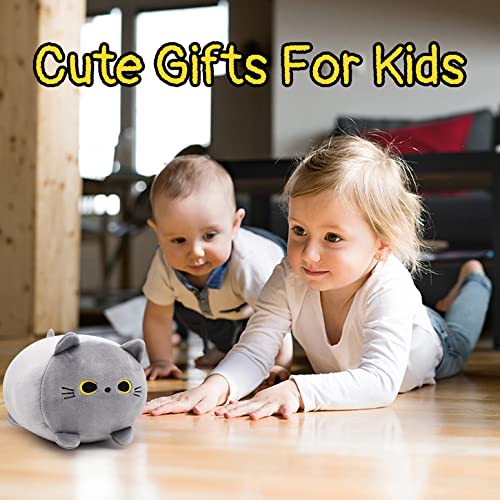 Desdfcer Kuscheltier Katze 18CM Graue Katze Plüschtiere, Kuschelige weiche Kissen für Kinder, Jungen und Mädchen, Wohnkultur