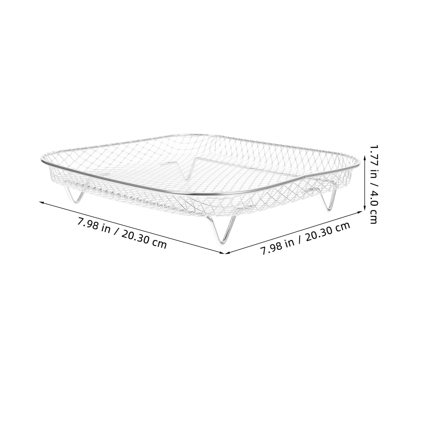 Set 3 Griglie Quadrate in Acciaio Inox per Friggitrice ad Aria