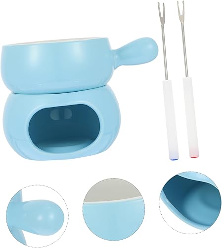 Miniatura 5 de BESTOYARD 1 Unidades Queso Hotpot Candy Melting Pot Cerámica Calentadores de Mantequilla Mini Velas Tapas Queso Fondue Pot Snack Queso Chocolate