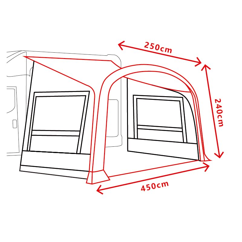 Wanderer Parasol Gonflable pour Caravane Camping-Car Compatible avec Thule Fiamma (450 * 240cm)