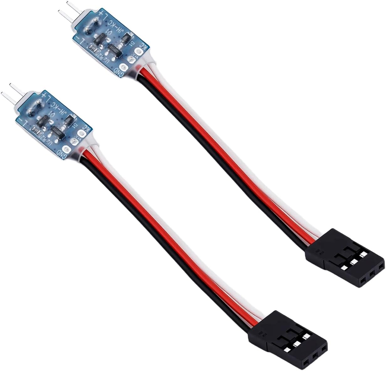 2PCS RC Light Control CH3 Multi-Mode LED Light Control Switch for RC Car, Boat, Drone On/Off/Fast Flashing/Breathing Effects