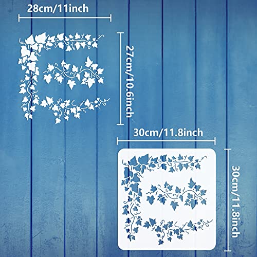 FINGERINSPIRE Ivy Painting Stencil 30x30cm Hollow Out Vine Leaves Craft Template Reusable Wall Border Leaf Stencil Plastic PET Plant Template for Wall Tiles - Image 2