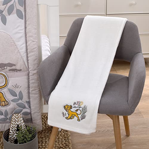 Image of NoJo Disney Lion King - Wild About You Ivory Simba Super Soft Baby Blanket with Applique