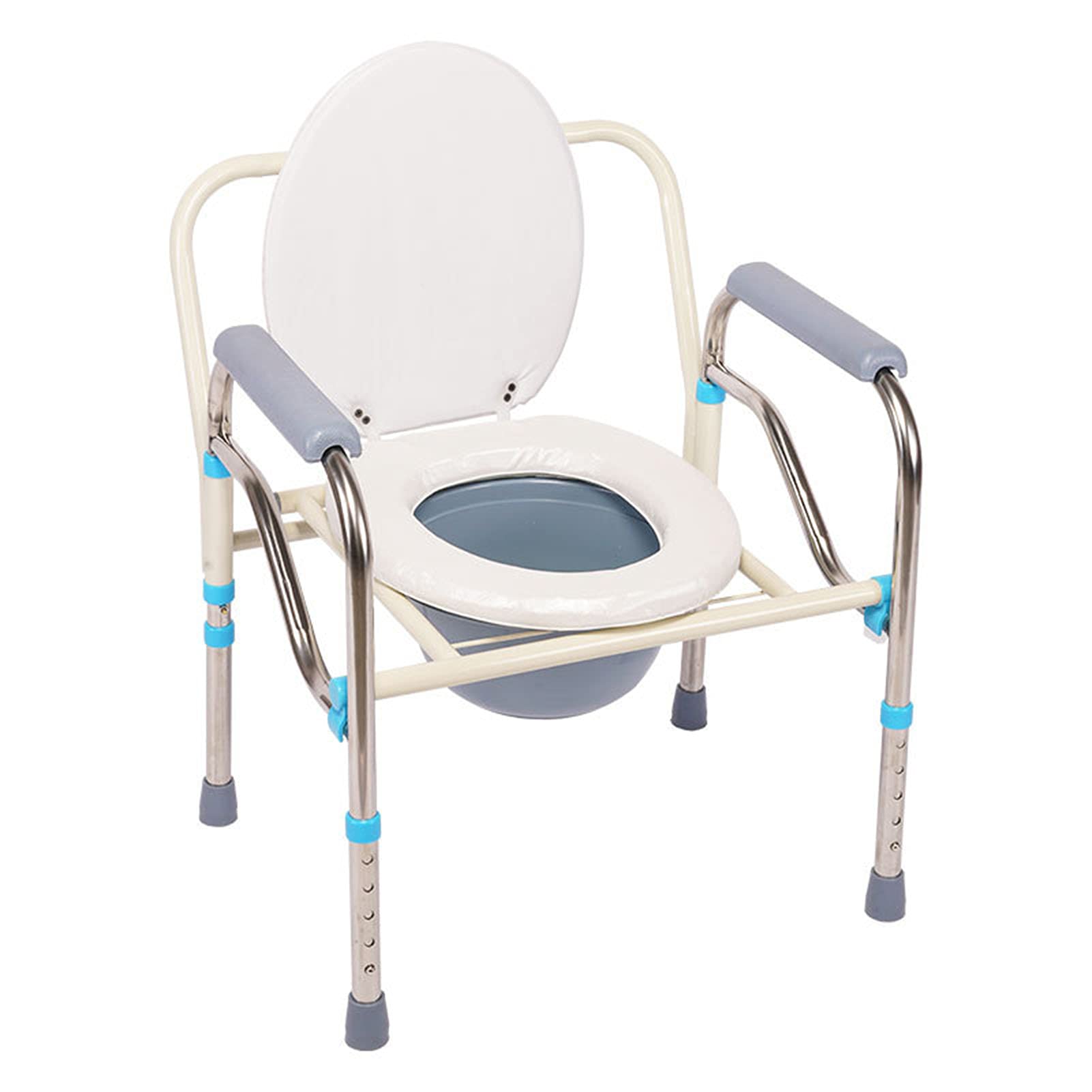 Buy Commode Chair Folding Commode with Adjustable Height And Extra Wide