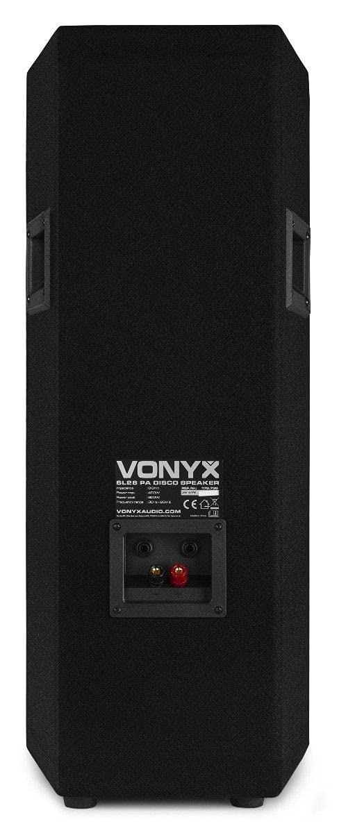 Vonyx SL212 - PA Lautsprecher Box, Passiv Speaker 2X 8 Zoll - 800 Watt Peak - Disco Lautsprecher, Passivbox, 6,3mm Klinke, Schraubklemmen, 8Ohm, für DJs, Partyraum, Bar, Club