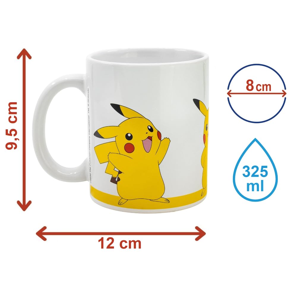 CARTOON Pikachu Pokemon Ceramic Mug Model Mug 11oz Kids Breakfast Mug, P1kachu, 9,5 x 12 cm (inkl. Griff) - Image 4