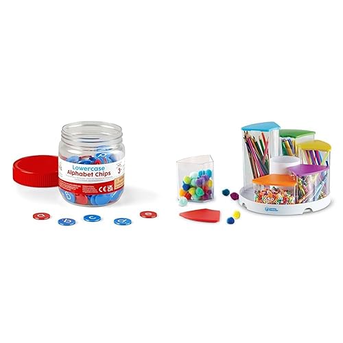 hand2mind Chips del alfabeto en minúsculas, letras de aprendizaje para ortografía para niños pequeños, aprender a deletrear y crear un espacio,