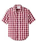 Silverts Men’s Magnetic Buttons Adaptive Short Sleeve Shirt - Dress Shirt for Elderly Seniors, Magnetic Button Shirts for Men - Assists Arthritis, Limited Hand Mobility - Red Blue Plaid SMA