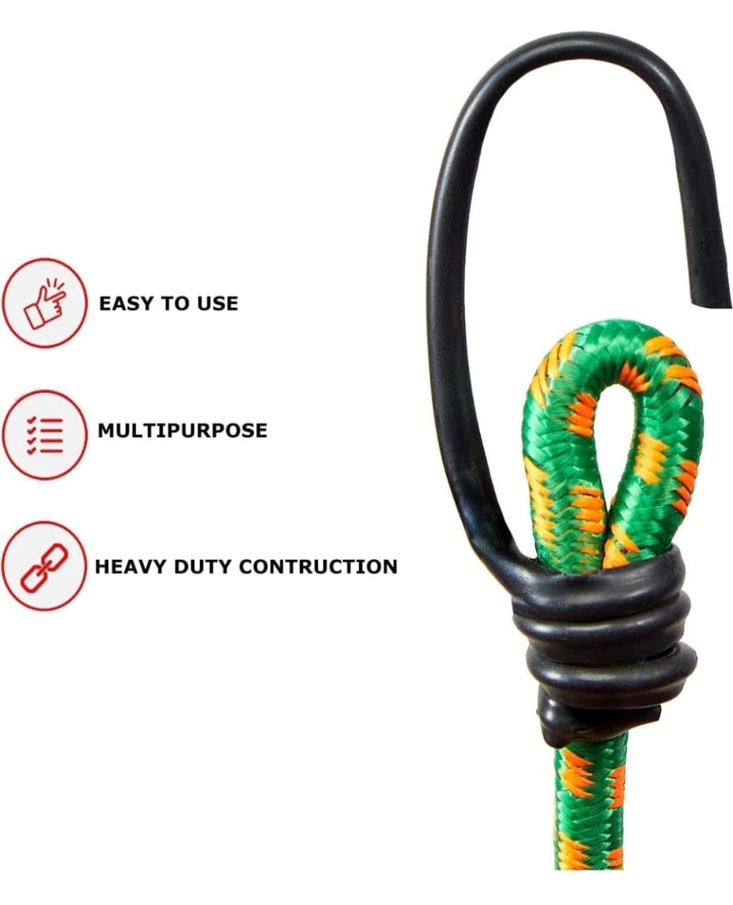 Bungee Rope Set, Stretchable Drying Rope with Hooks, Multicolour (2, Multicolour, 5 ft) 4