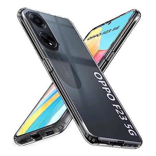 Image of Fashionury Soft Crystal Clear Back Case Cover for Oppo F23 5G | Shockproof Design | Camera Protection Bump | Clear Back | Case Cover for Oppo F23 5G Transparent