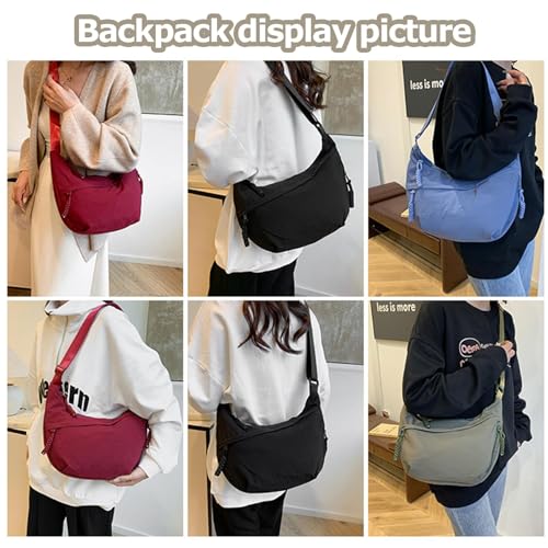 Quantifyn Crossbody Bag, Women's Fashion Plain Color Nylon Crossbody Bag, Divider Inside, Adjustable Shoulder Straps3