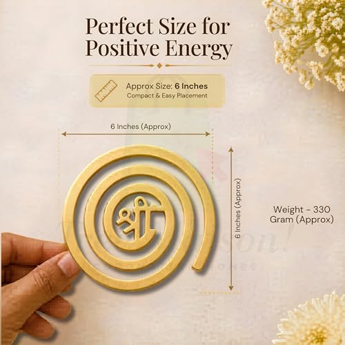 Image of Brass Shree Helix |Size- 6 Inch Approx |Weight of 1 Unit- 330gm Approx |Energy Booster Vastu Remedy |Vastu Helix Remedy for Zone Correction |Zonal Placement -NW |Pack of 3