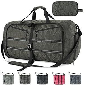 Lubardy Sac de Voyage Homme Pliable Grand Sac de Sport Imperméable Léger Sac Weekend pour Voyage Camping Randonnée Cabine Avion 40L 65L 80L 100L Noir