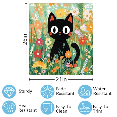 Funda magnética para lavavajillas gato negro panel protector 53x66 cm 2