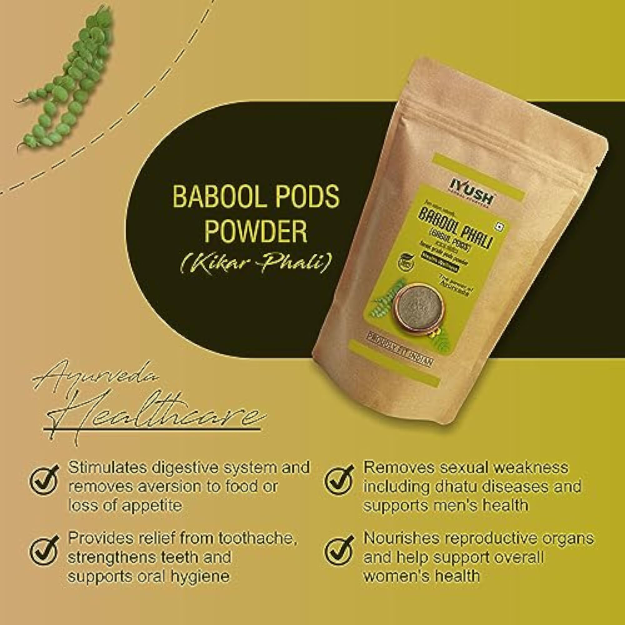 IYUSH Herbal Ayurveda Babool Phali Powder