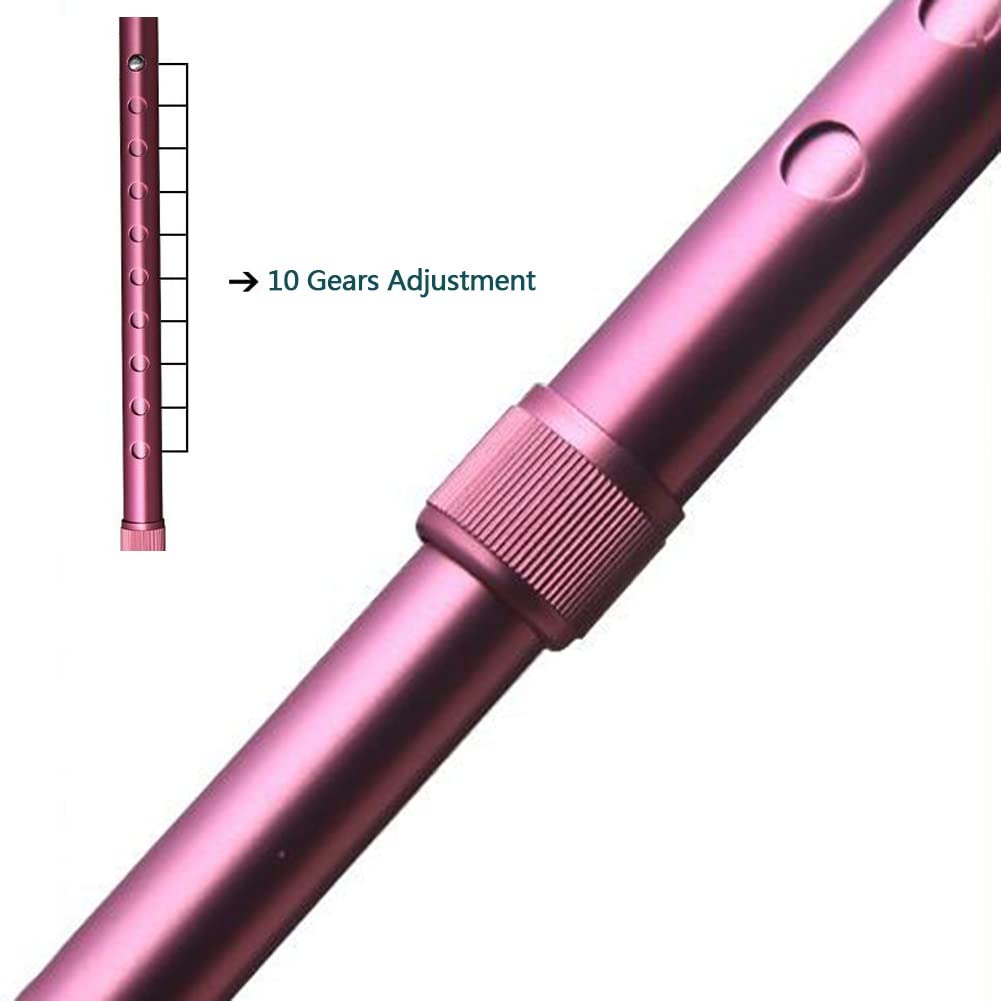 Muletas Plegables (1 par), muletas de antebrazo ortopedicas, bastón Rosa Ajustable, Bastones Ligeros for Caminar, ayudas de Viaje Plegables (para una Altura de 140-185 cm)
