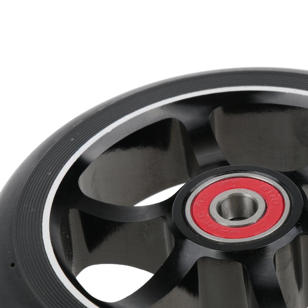 Harilla Lot de 2 Roues de Rechange pour avec Roulements, 110 Mm, Pièces Détachées pour Trottinettes de Sport en Plein Air pour Filles et Garçons, Noir