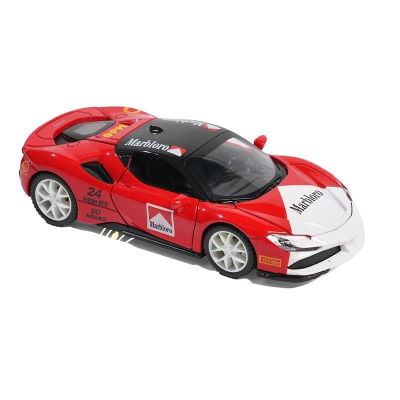Image of Invite Enterprise Ferrari MARBLORO Model Car 1:32 Exclusive Alloy Metal Pull Back Die-cast Car Die-cast Metal Pullback Toy car with Openable Doors & Light Music