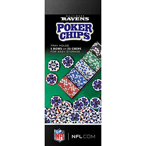 Masterpieces BAR3120 Casino - Nfl Baltimore Ravens - 100 Piece Poker Chip Set thumb #2