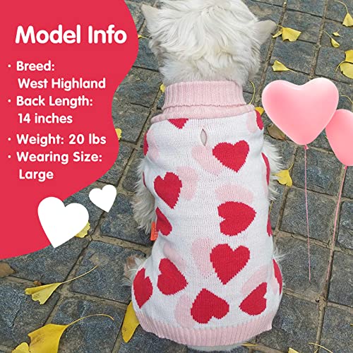 Valentine Dog Sweater with Leash Hole By Kyeese DogHouse and Garden™
