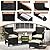 Yaheetech 5 Piece Patio Conversation Set, Outdoor Wicker Bistro Furniture, PE Wicker Outdoor Rattan Chairs Set with Coffee Table for Porch, Poolside, Lawn, Garden, Balcony
