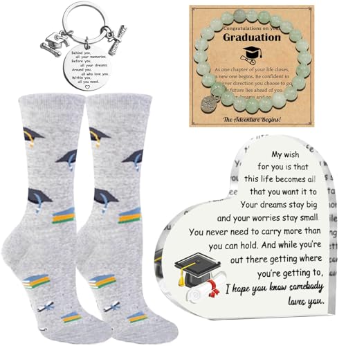 HIGHTERTON Graduation Gifts for Her or Him,Graduate Gift Set for Finish Studies,Congratulations Presents With Graduation Sign