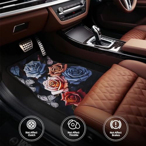 Tapis de sol de voiture imperméables antidérapants roses et papillons - 5