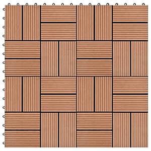 ZHOUMIN Tegels voor plafond, 22 stuks 30 x 30 cm, 2 m² van WPC Brown AR, tegels voor plafond, tuintegels van PC, tegels voor buiten, tegels