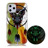 Miagon Leuchtend Luminous Hülle für iPhone 12 Mini,Fluoreszierend Licht im Dunkeln Handyhülle Silikon Case Handytasche Stoßfest Schutzhülle,Glockenspiel Eule