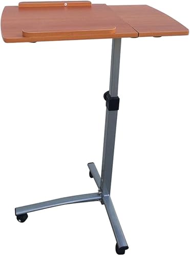 Miniatura 3 de SSLine Escritorio portátil con ruedas para laptop, sofá portátil, mesa auxiliar con parte superior inclinable, mesa sobre la cama sobre ruedas,