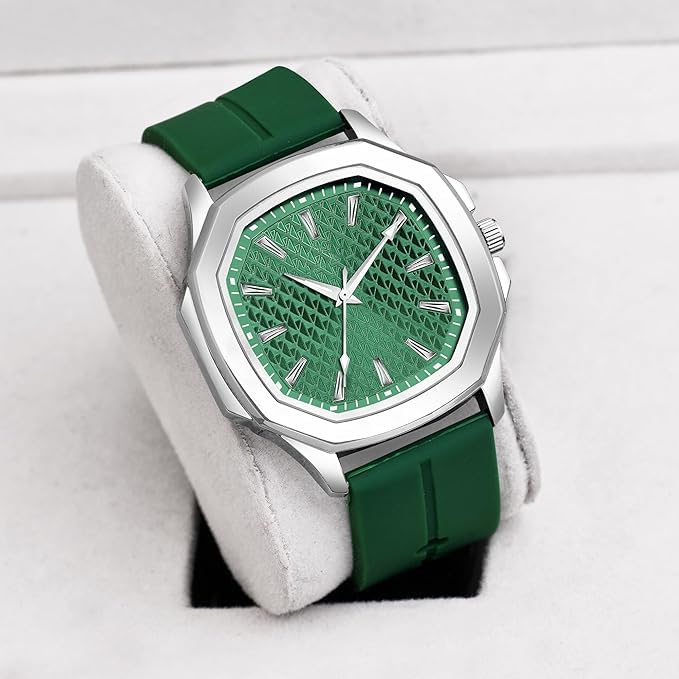 Image of styledose Minimalist dial Softest Adjustable Silicon Belt Quartz Analog Date Display Wrist Watch for Men