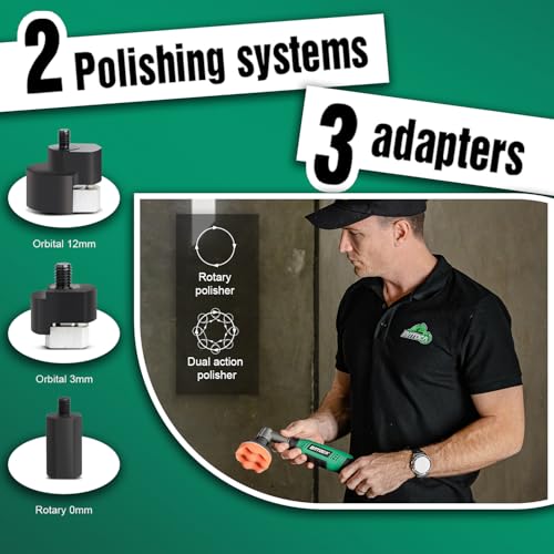 BATOCA S6 Cordless Car Polisher Buffer Dual Action & Rotary Mini 12V Polishing Machine 1inch/2inch/3inch Polishing Buffing Pad Kit 6 Speeds 2X 2.0Ah Battery for Car Motorcycle Detailing Polish Clean 5 BATOCA S6 Cordless Car Polisher Buffer Dual Action & Rotary Mini 12V Polishing Machine 1inch/2inch/3inch Polishing Buffing Pad Kit 6 Speeds 2X 2.0Ah Battery for Car Motorcycle Detailing Polish Clean - Image 5