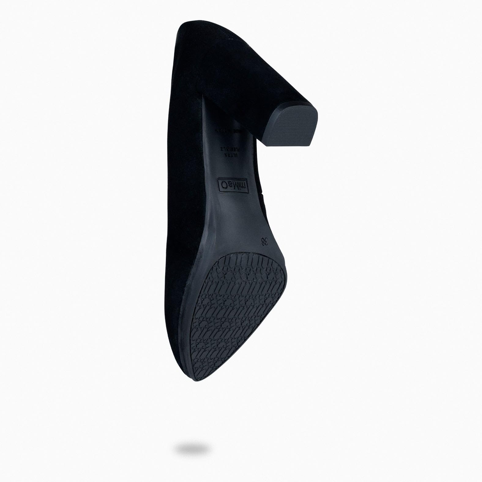 miMaO. Zapatos de tacón Ancho para Mujer en Piel de Ante y Plantilla de Gel. Fabricado y Diseñado en España