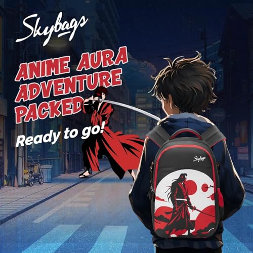 Image of Skybags Kyro 01 Samurai 28 Liters Premium Polyester Fabric School Backpack for Kids with Multiple Compartments and Adjustable Strap - Boys & Girls