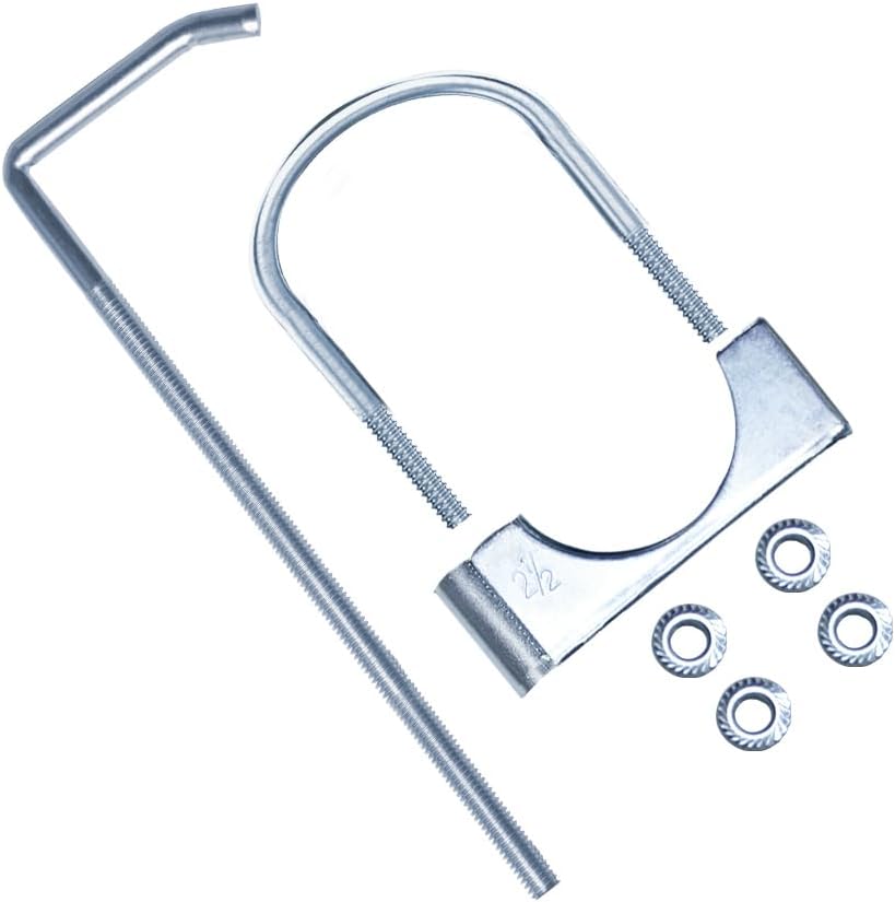 4 Pcs 2.5" Universal Exhaust Clamp with Hanger,Exhaust Hangers Fits 2-1/2" Exhaust Pipe