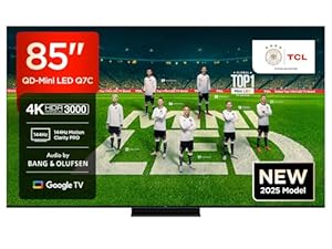 TCL 85Q7C QLED Mini LED Fernseher, 85 Zoll, 4K HDR Premium, Dolby Vision IQ & Atmos, Smart TV mit Google TV, 6.2.2 Sound, 144Hz VRR, AMD FreeSync Premium Pro, HDMI 2.1, AirPlay 2