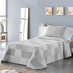 Colchas Bouti Carrefour VIALMAN Colcha Bouti Ligera Sofia 21 para Cama de Matrimonio de 135 cm | Colcha Cama 135 | Tamaño Colcha 230 x 270 cm, Color Gris